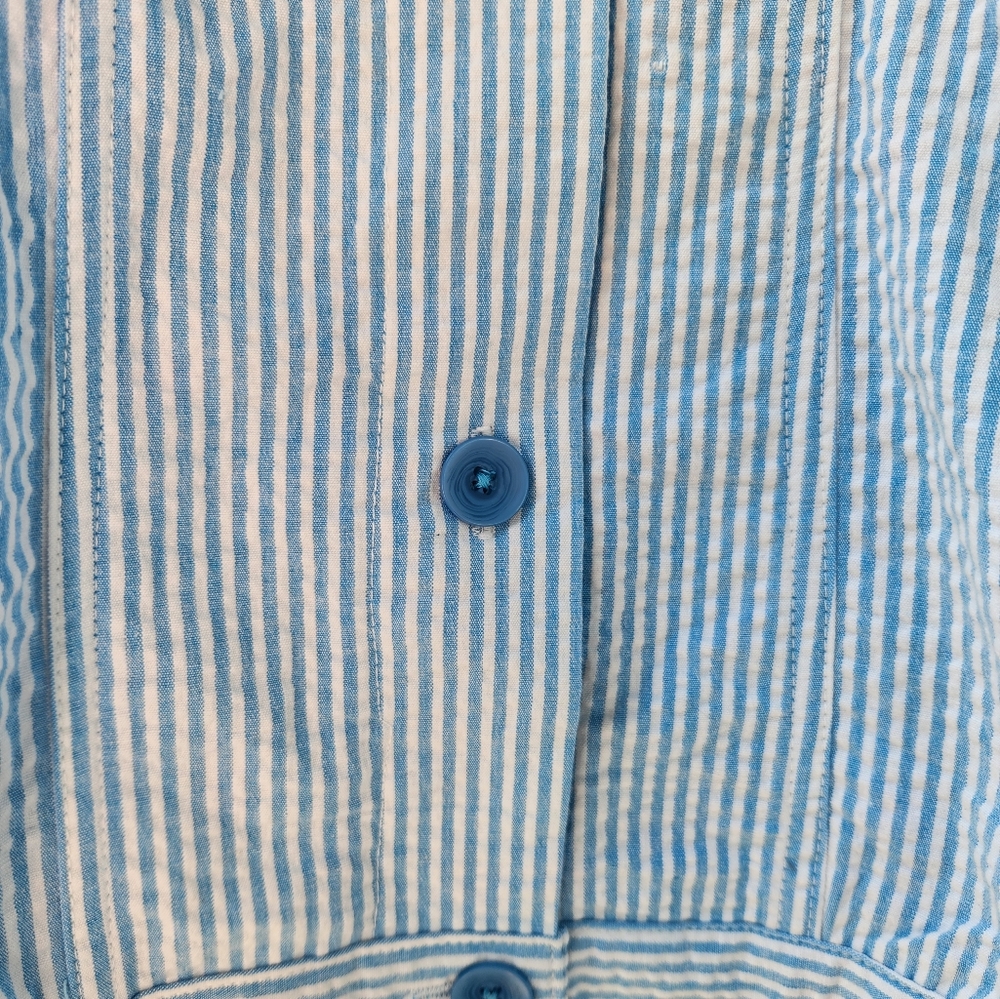 Denim & Co. Blue Outfit. Seersucker  Jacket, Matching Top And Pants. New. Size2X - Picture 9 of 11